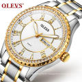 2020 Top Luxury Brand OLEVS  Men Business WristWatch Men Diamond Gold Steel Alloy Clock  Analog Quartz Watch Montre Homme Men